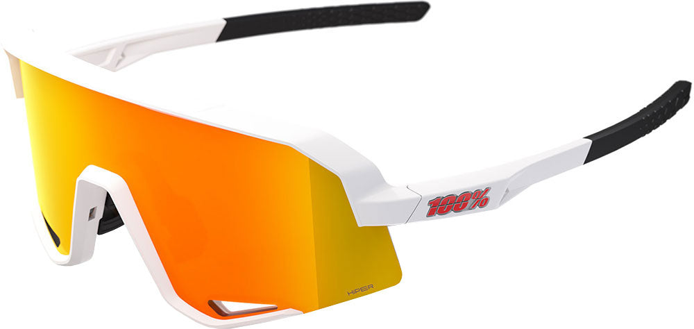 OCULOS 100% SLENDALE - MATTE WHITE - HIPER RED MULTILAYER MIRROR