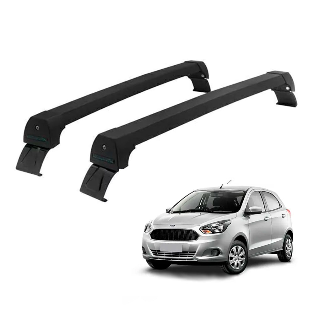 RACK LONG LIFE SPORT ALUM. PRETO P/ FORD KA HATCH- 4 PORTAS A PARTIR DE 2015 (PKa-4)