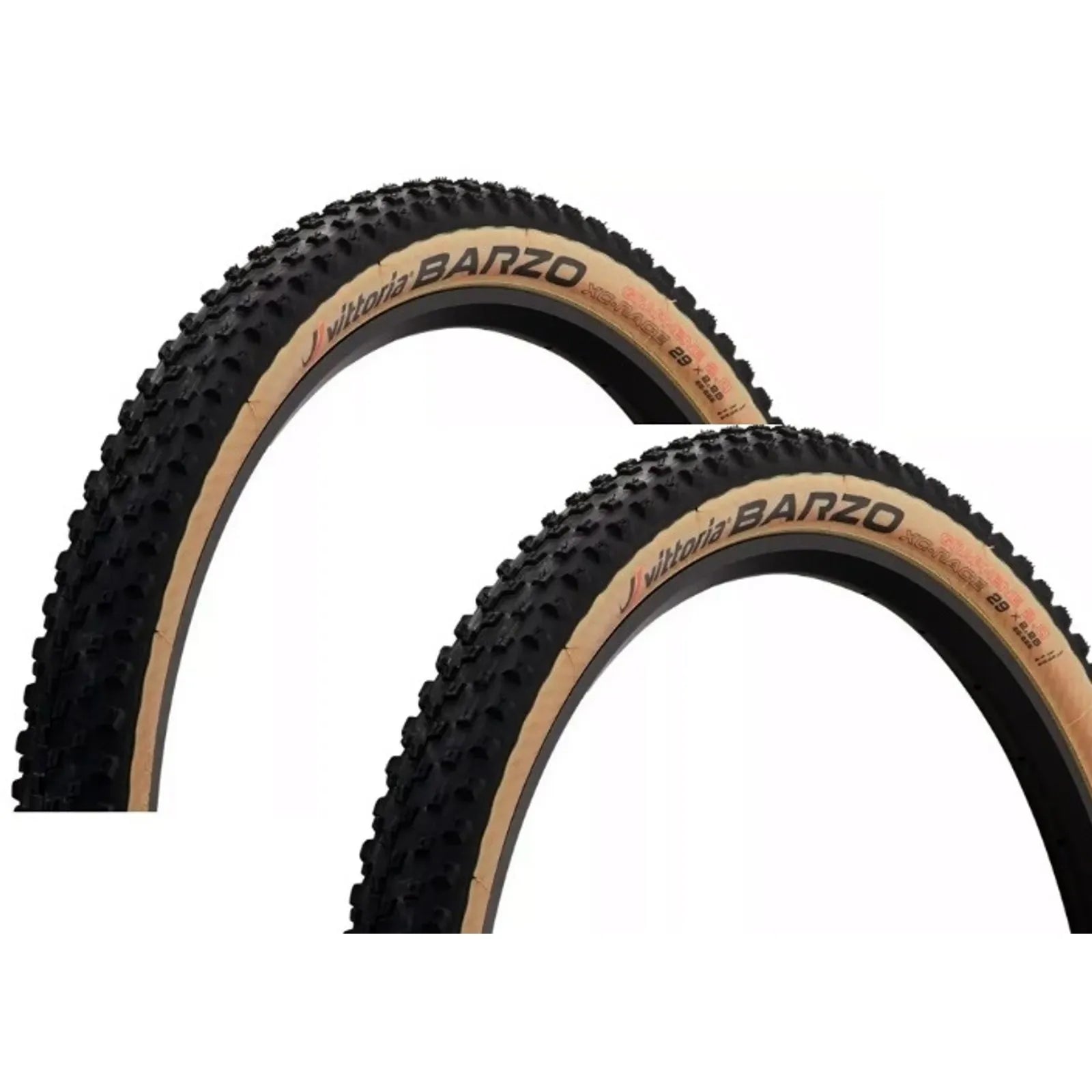 2 Pneus 29x2.25 Vittoria Barzo Tubeless 4c Graphene 2.0 Bege