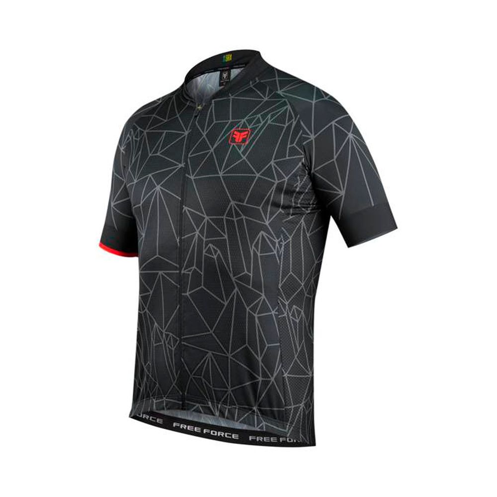 Camisa Ciclismo Free Force Chaotic Sport - Preto/Cinza - P