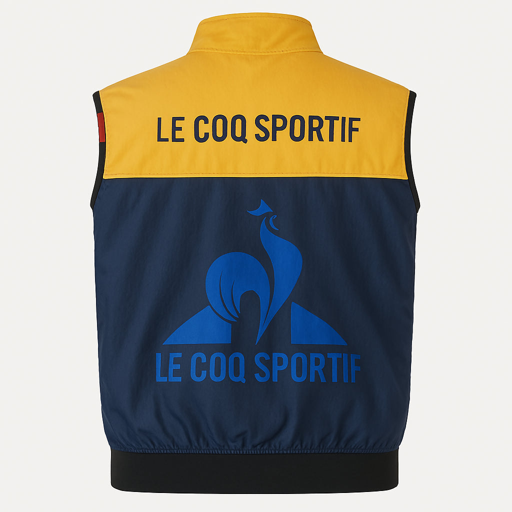 COLETE CORTA VENTO LE COQ SPORTIF CLIPPING AZUL/AMARELO - P