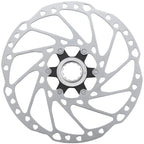 ROTOR DE FREIO A DISCO SHIMANO C. LOCK SLX RT64 203mm - PRETO/PRATA