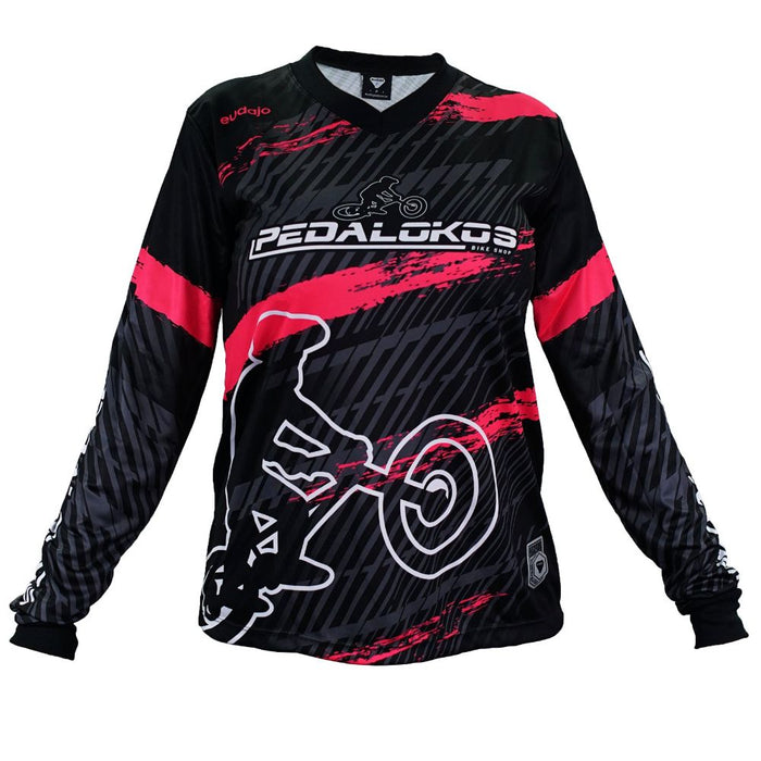 CAMISA PEDALOKOS MANGA LONGA FEMININA - PRETO/ROSA / GG