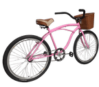 Bicicleta 26 Beach Cruiser Rosa Contra Pedal
