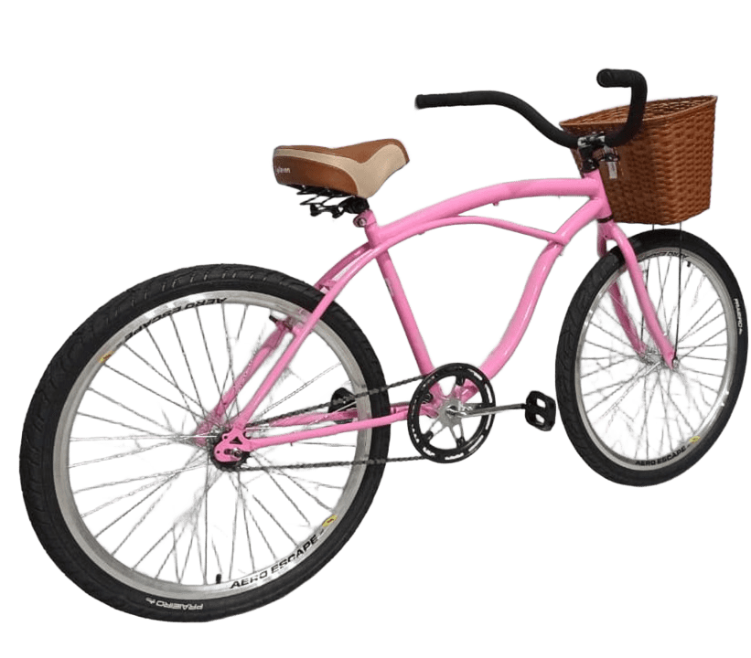 Bicicleta 26 Beach Cruiser Rosa Contra Pedal
