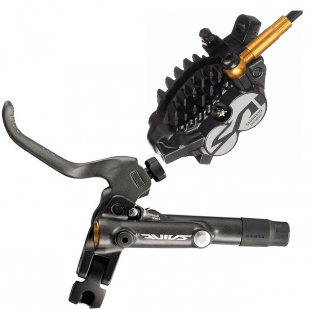 FREIO DISCO SHIMANO SAINT M820 HIDRÁULICO 4 PISTÕES DIANT. (IM820BJLFPNA100) - GRAFITE