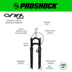 SUSPENSÃO ONIX DARK TRAVA NO GUIDÃO SPIDER ARO 29 EIXO 9X100 PRETA FOSCA