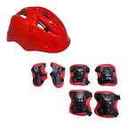 Kit Segurança Infantil Elleven Capacete+joelheira+cotoveleira Vermelho