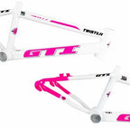 QUADRO 16 GARFO GTI TWISTER REBAIXADO ALUMÍNIO BRANCO/ROSA C/ GUIDÃO