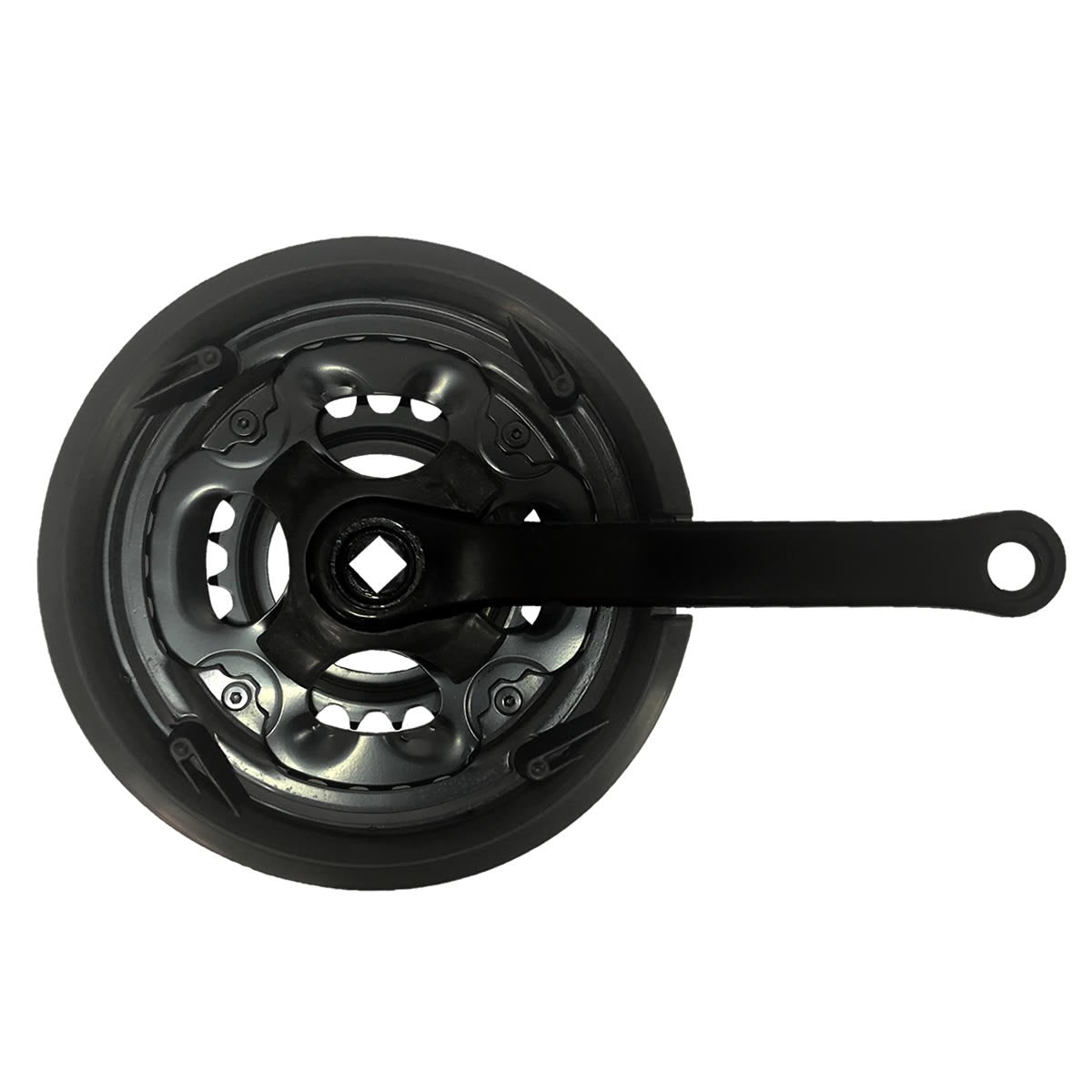Pedivela Triplo 24-34-42 Dentes 170mm C/ Protetor Aço Preto