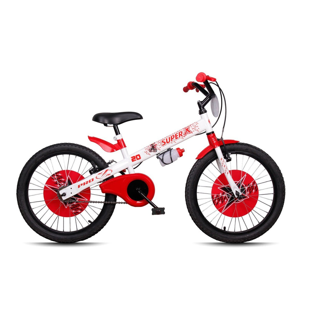 Bicicleta Infantil Pro-X Super X Aro 20 Aço Branco/Vermelho