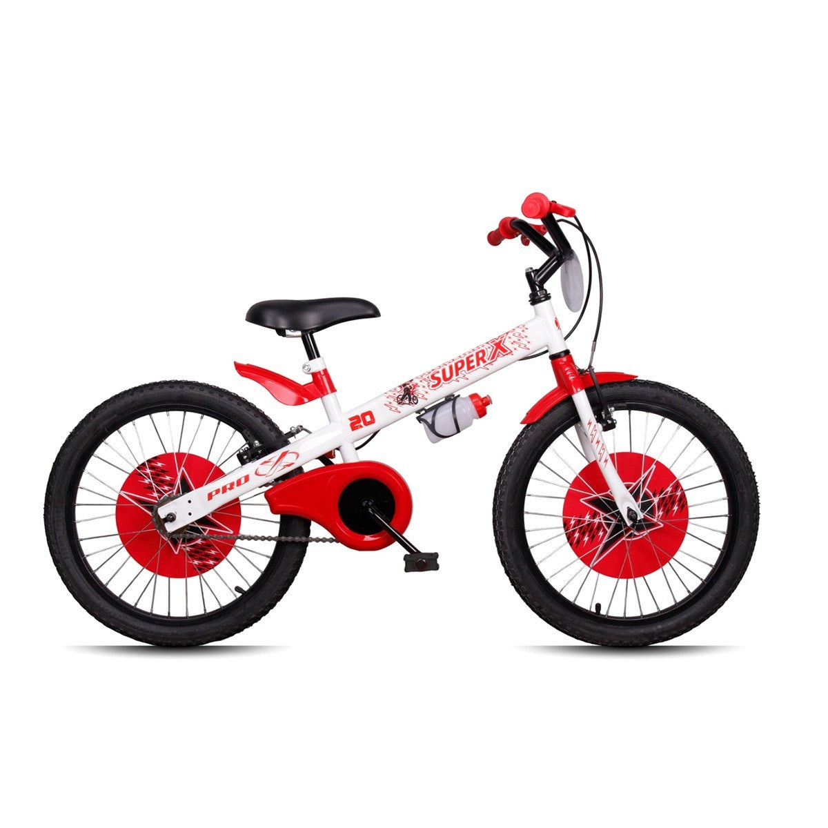 Bicicleta Infantil Pro-X Super X Aro 20 Aço Branco/Vermelho