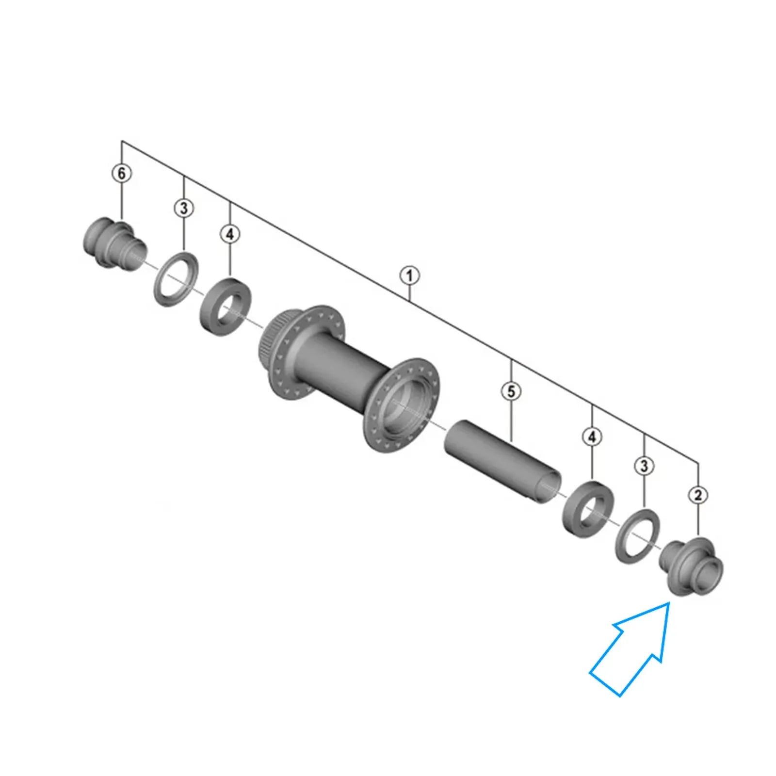 END CAP SHIMANO DEORE PARA CUBO DIANTEIRO HB-MT410 15MM DIREITO (Y2GY98020) - PRETO