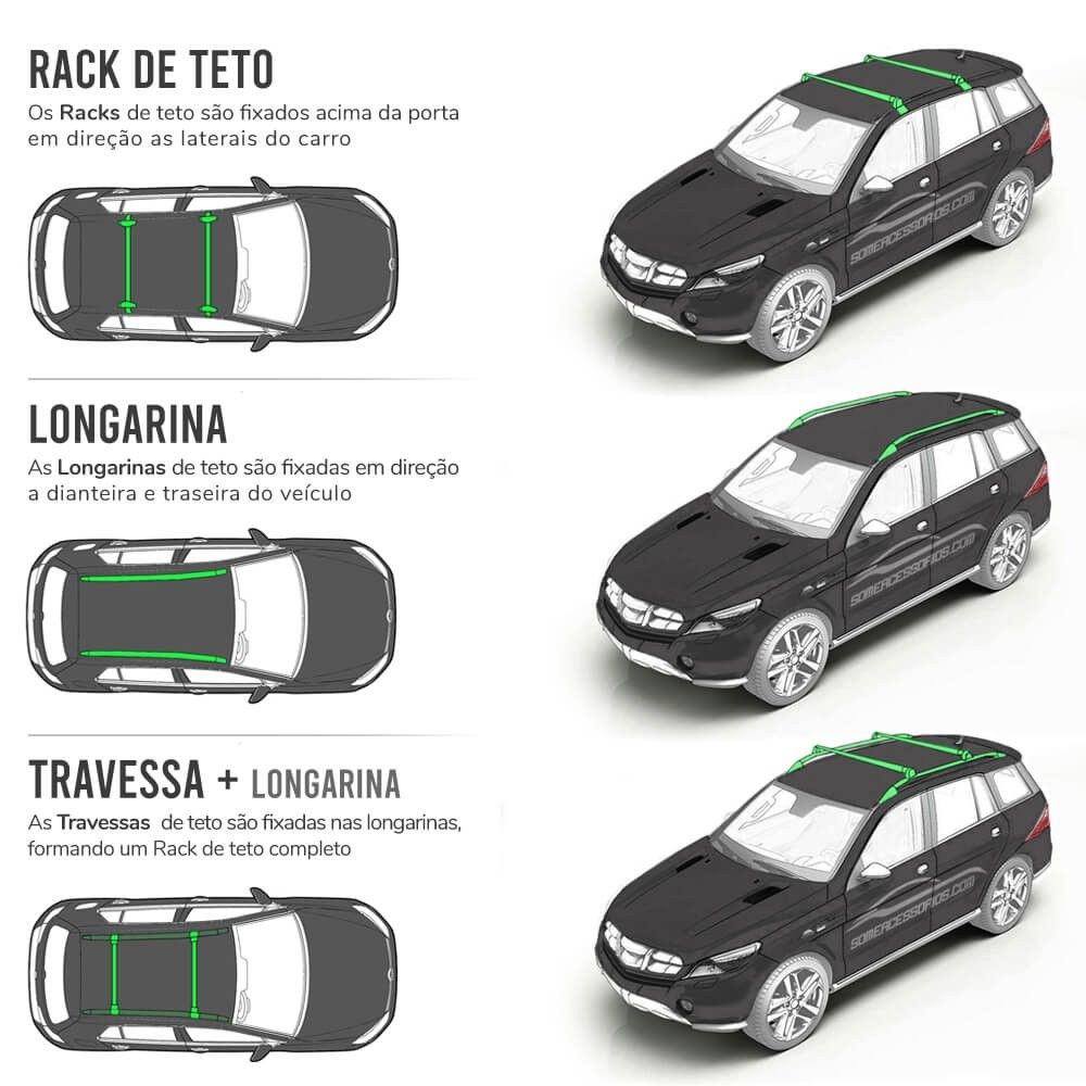 RACK DE TETO LONG LIFE SPORT ALUM. P/ GRAND VITARA 2008-2016 C/LONG. (ASGV) - PRATA