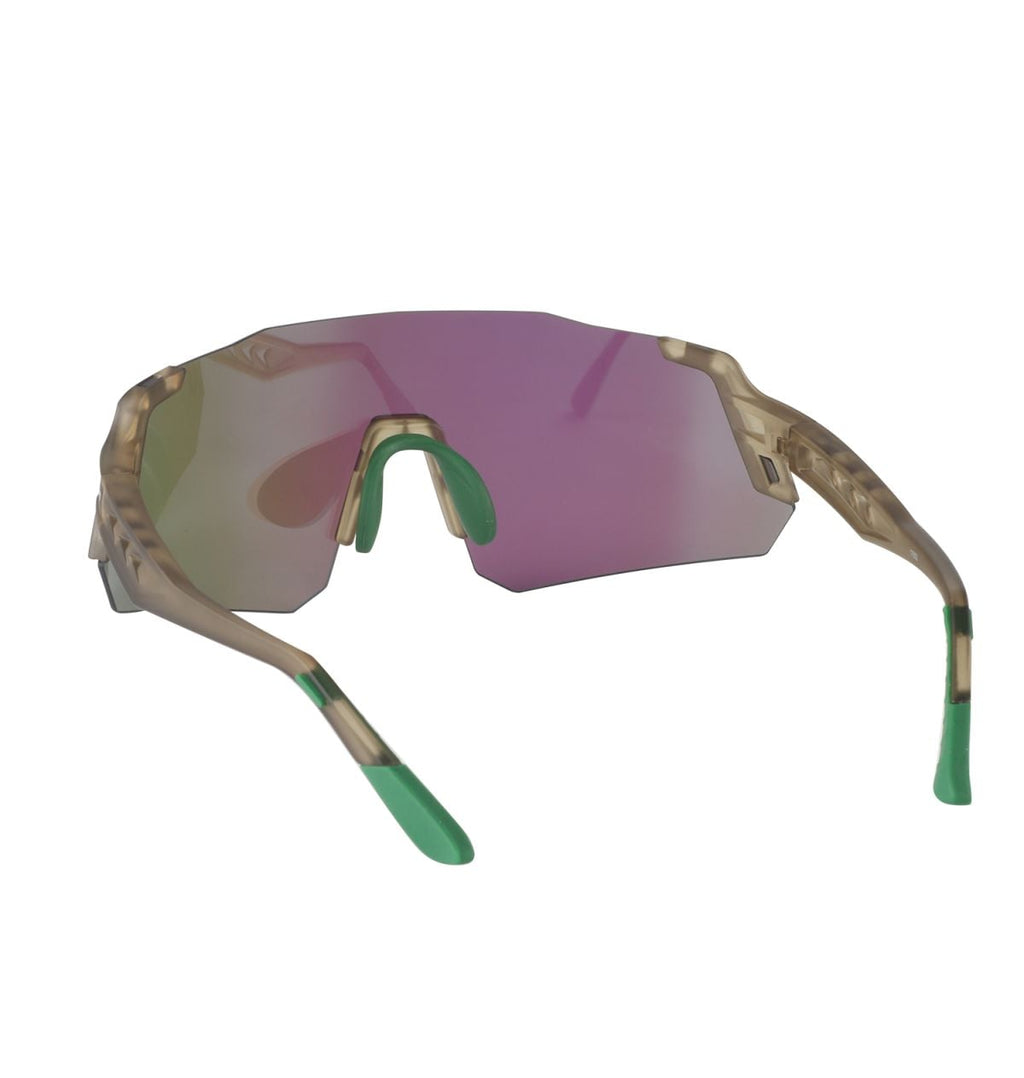Óculos Ciclismo Elleven El647 Lente Policarbonato Uv400 Verde/Bege