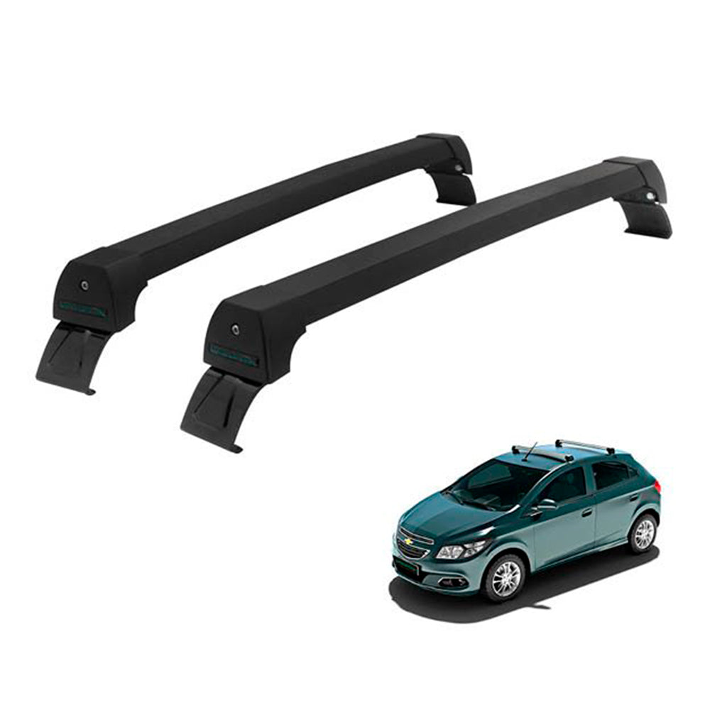 RACK DE TETO LONG LIFE SPORT ALUM. P/ CHEVROLET ONIX 2013-2019 (POx) - PRETO