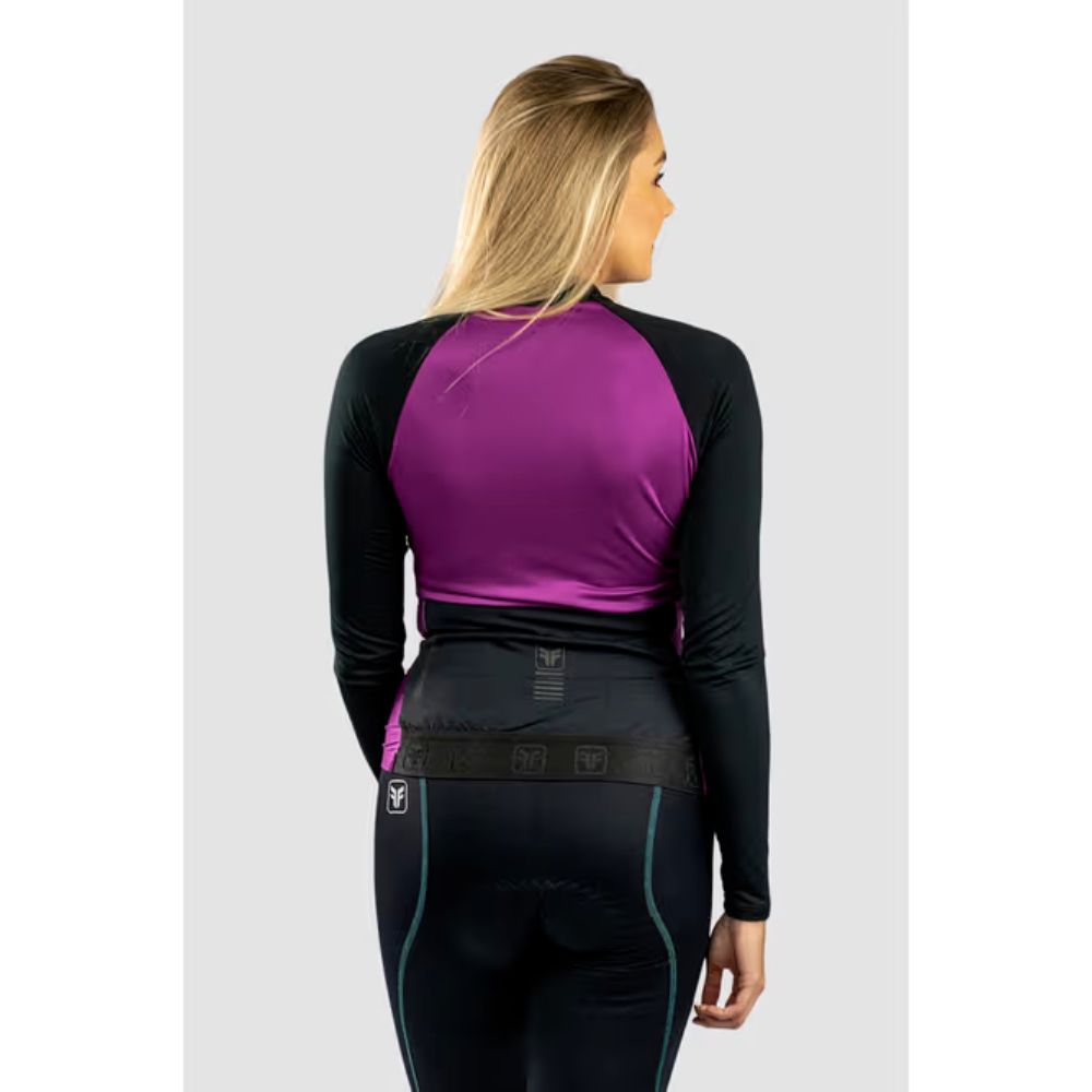 Camisa Ciclismo Free Force Feminina Start Manga Longa Wine Peluciada