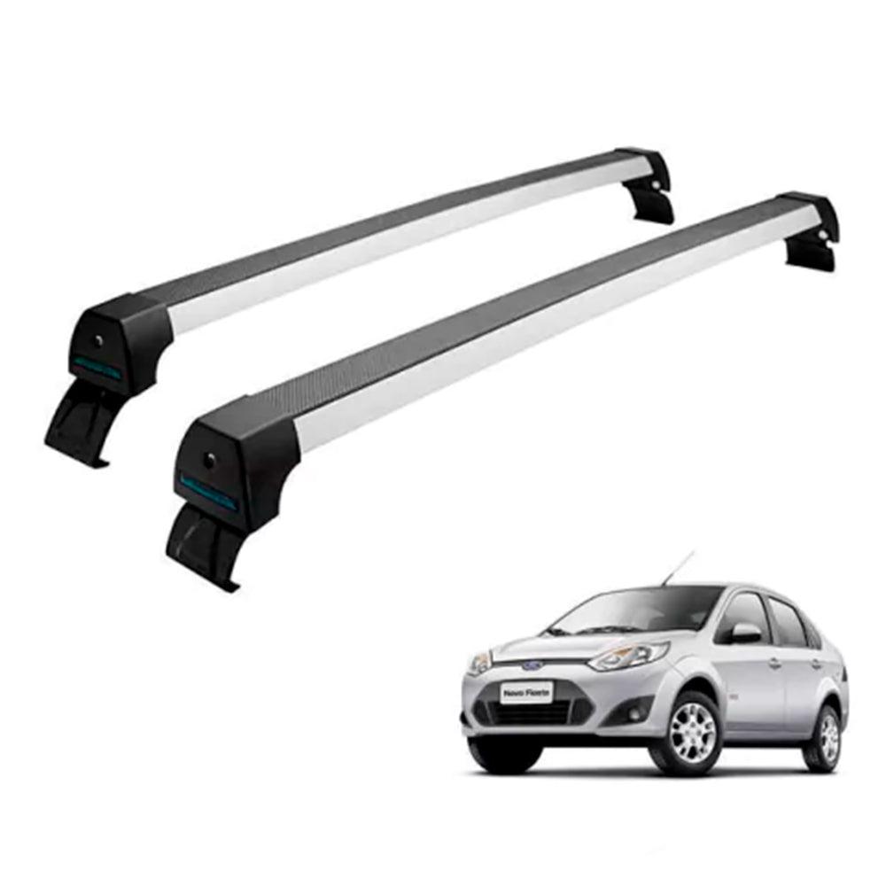 RACK LONG LIFE SPORT ALUM. PRATA P/ FORD FIESTA SEDAN - 2005 À 2014 BAIANO (AFHS)