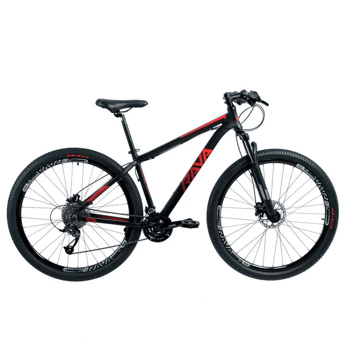 BICICLETA 29 RAVA PRESSURE 27V X-TIME C/ FREIO HIDRÁULICO - PRETO/VERMELHO / (M - 17)