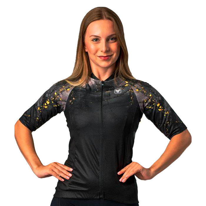 CAMISA CICLISMO FREE FORCE FEMININA BASIC COSMIC - 2024 - PRETO/CINZA / P