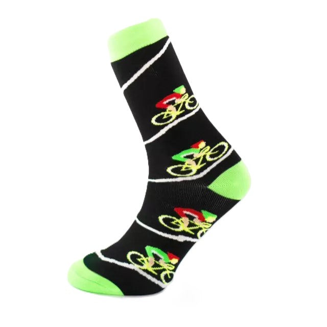 MEIA 36/38 CANO MEDIO PARTENZA PRETO/VERDE BIKE