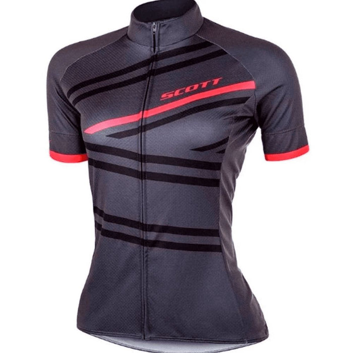 CAMISA CICLISMO SCOTT ENDURANCE 30 FEMININA - GRAFITE/VERMELHO / P