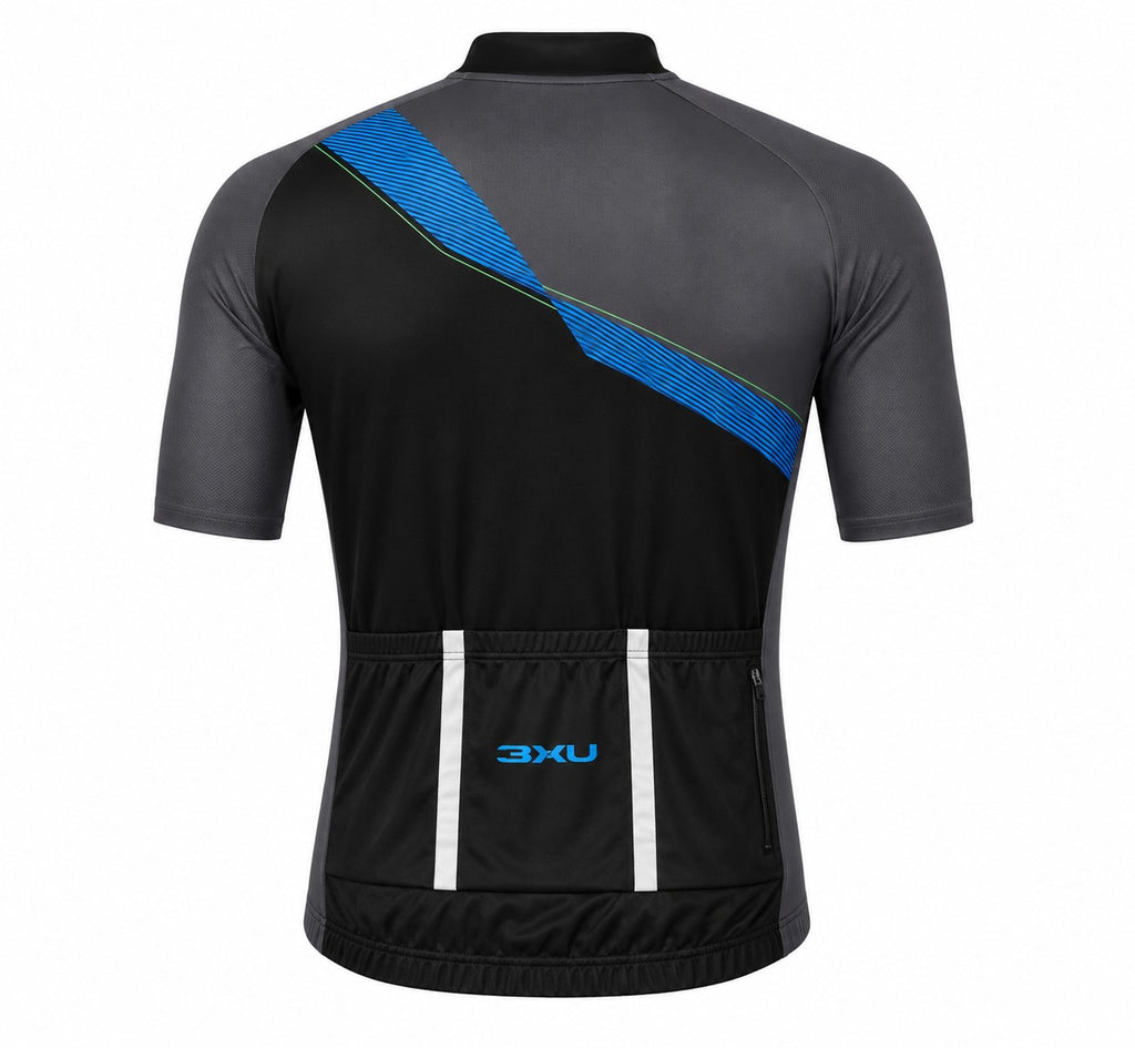 Camisa Ciclismo Refactor 3xu Preto/Cinza/Azul