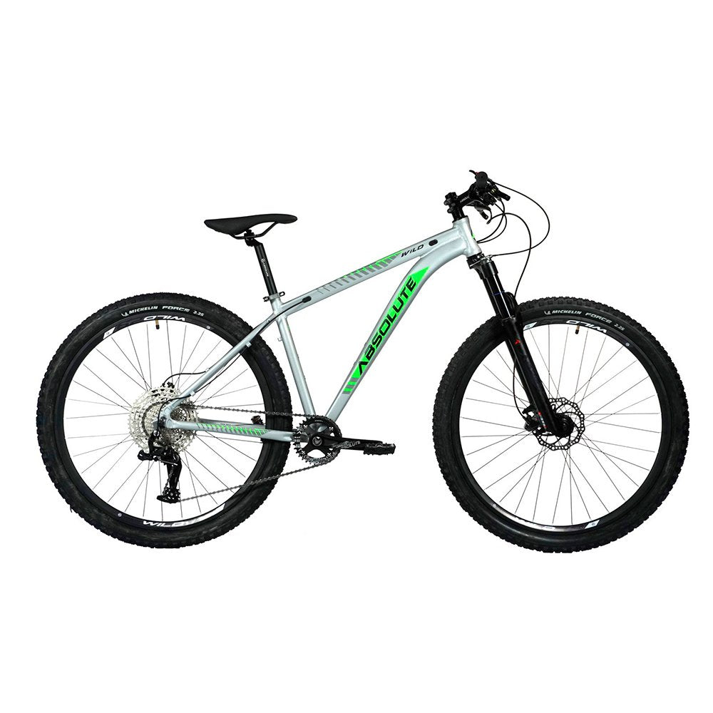 Bicicleta 29 Absolute Wild Pro 11v Hidráulico C/ Trava - Prata/Verde - (m - 17)