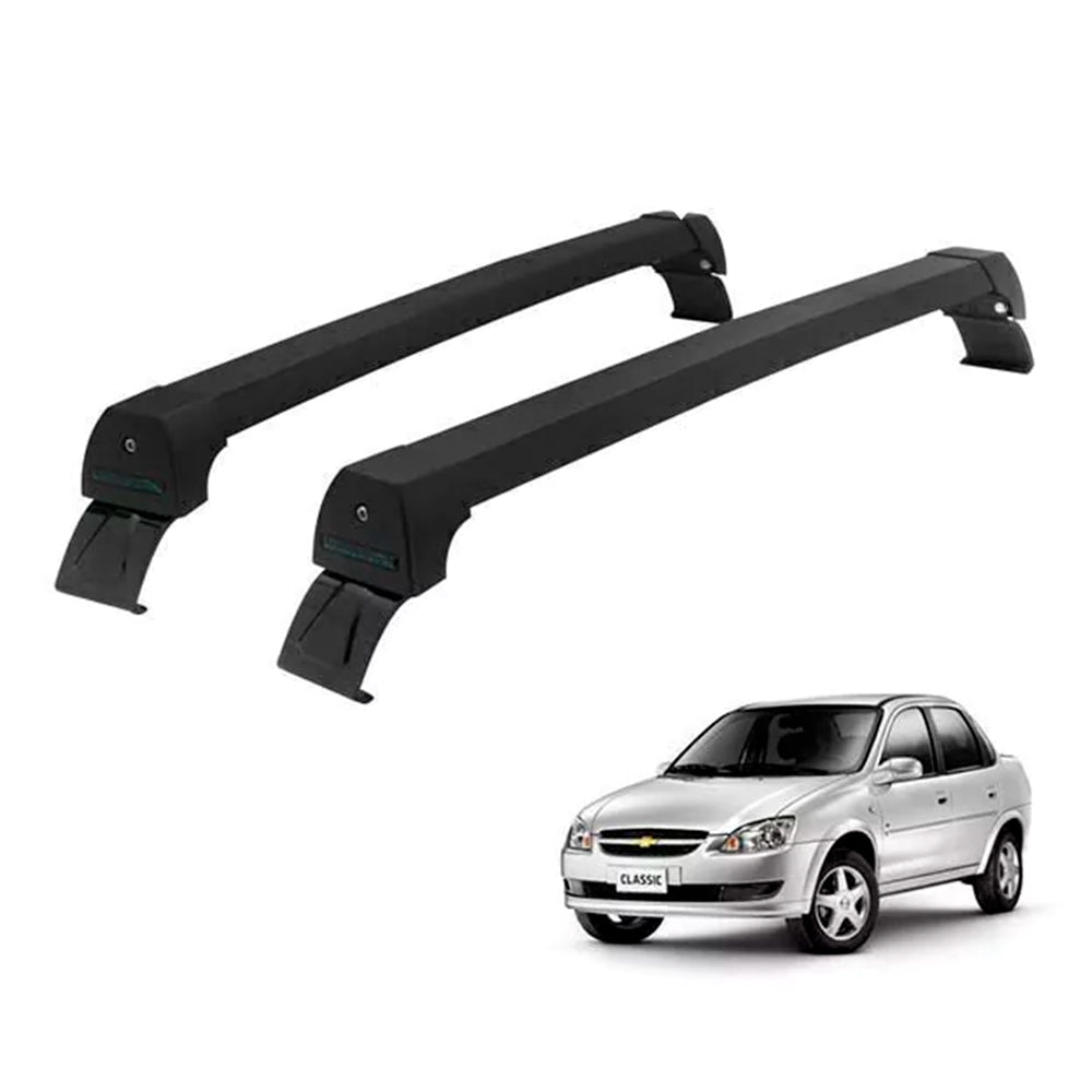 RACK LONG LIFE SPORT ALUM. PRETO P/ CHEVROLET CLASSIC- 4 PORTAS (PCs-4) - PRETO