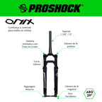 SUSPENSÃO ONIX TRAVA NO CROWN SPIDER ARO 29 TUBO TAPERED EIXO 15X100 PRETA BRILHANTE