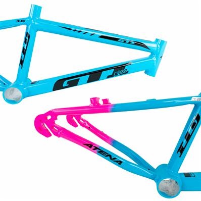 QUADRO 16 GARFO GTI TWISTER REBAIXADO ALUMÍNIO AZUL/ROSA C/ GUIDÃO