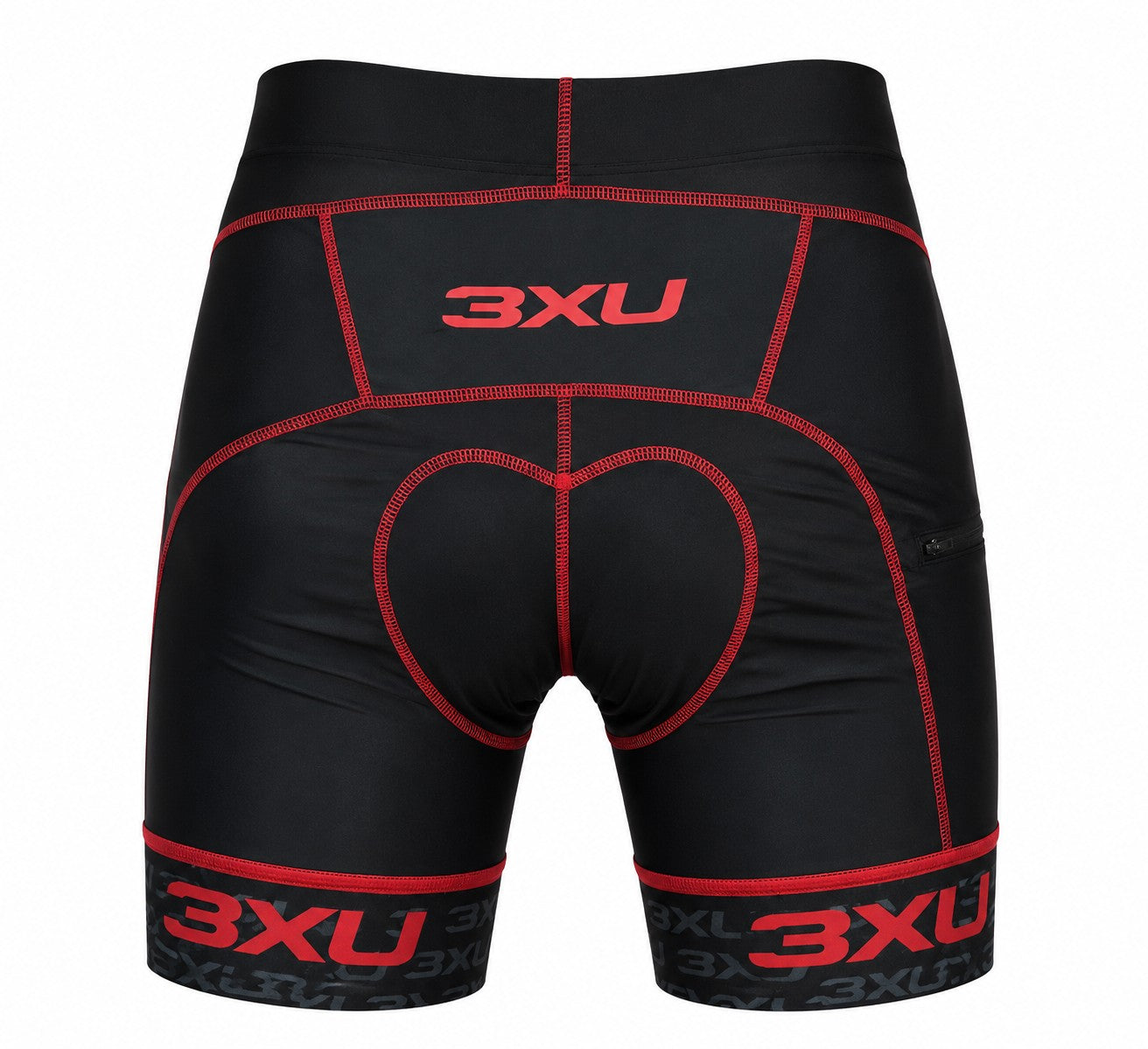 BERMUDA CICLISMO MASCULINA 3XU PRETO VERMELHO TAMANHO XG