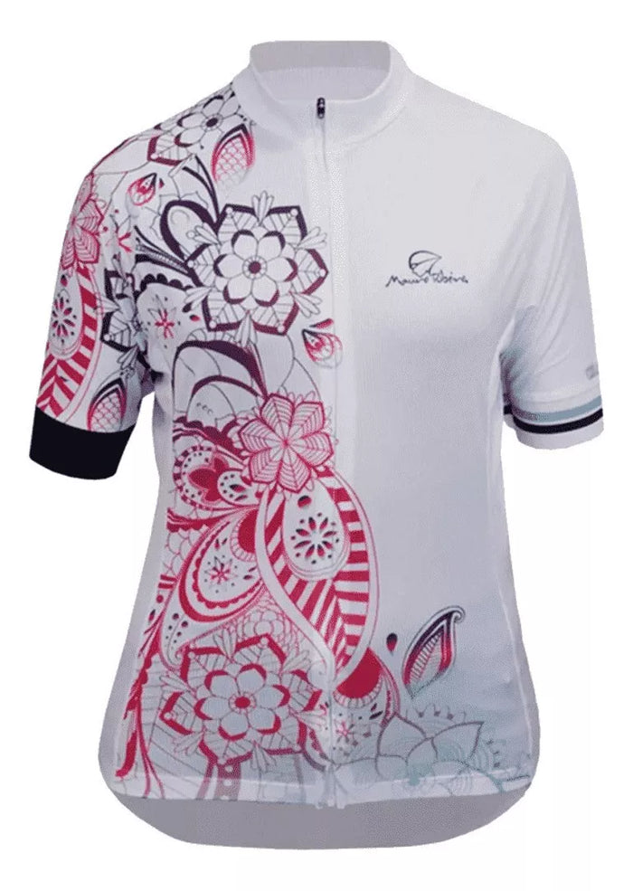 CAMISA CICLISMO MAURO RIBEIRO FLORAL FEMININA - PP / BRANCO