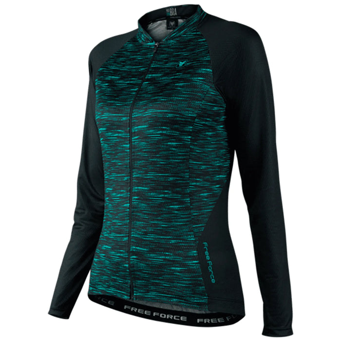 CAMISA CIC. MANGA LONGA FREE FORCE SPORT FLAW FEMININA - PRETO/VERDE / P