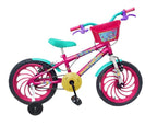 BICICLETA ARO 16 MARCHETTI ZOE AÇO ROSA/BRANCO/VERDE