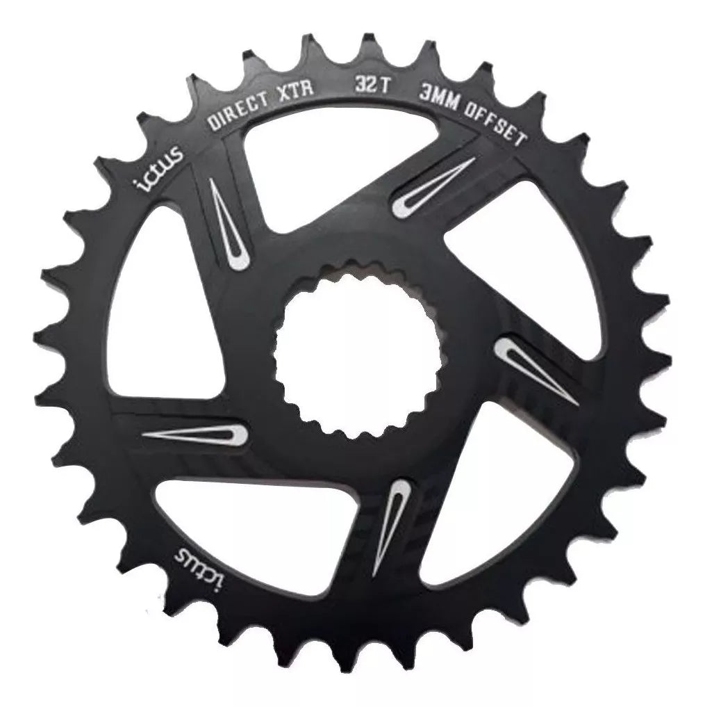COROA ICTUS NARROW WIDE DIRECT MOUNT OFFSET 3MM P/ SHIMANO 32D - PRETO
