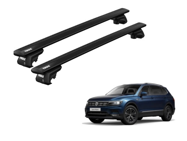 RACK DE TETO THULE WINGBAR EVO P/ VOLKSWAGEM TIGUAN ALL SPACE - PRETO