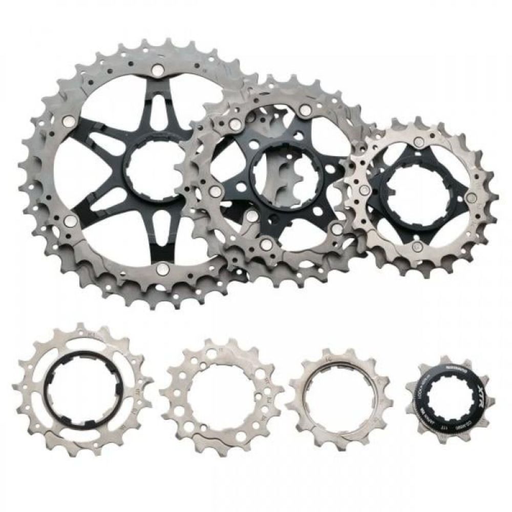 CASSETE 10V SHIMANO XTR M980 11/36D TITÂNIO/ALUMÍNIO (ICSM98010136) - PRATA
