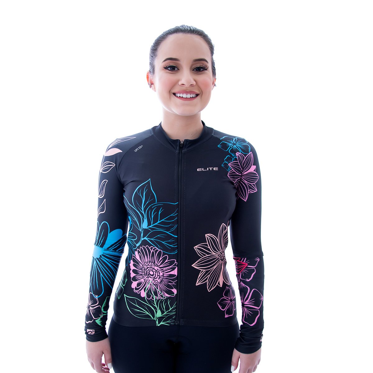 Blusa Bike Manga Longa Elite Fem- Colors/Uv Protec M Preto