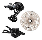 KIT TRANSMISSÃO COMPLETO ALAVANCA + CAMBIO + CASSETE 12V SHIMANO DEORE CS-M6100-12 10/51D