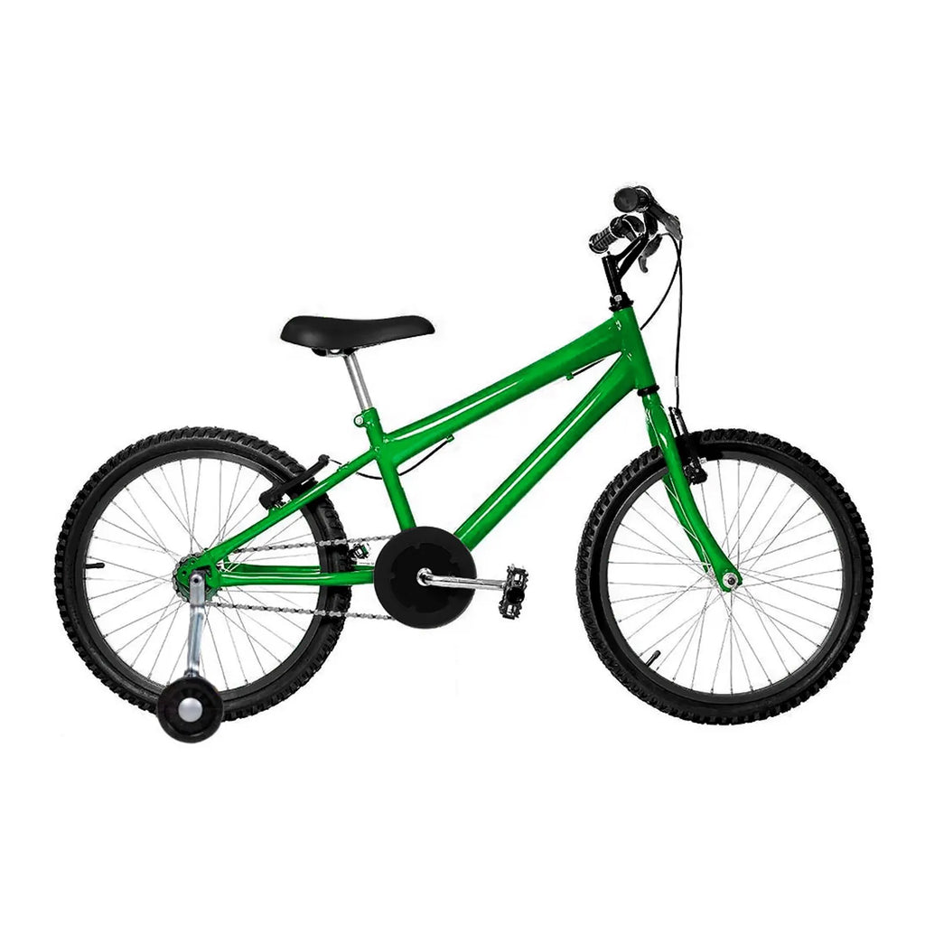 BICICLETA 16 AÇO SAMY C/ RODA LATERAL E ARO ALUMÍNIO VERDE