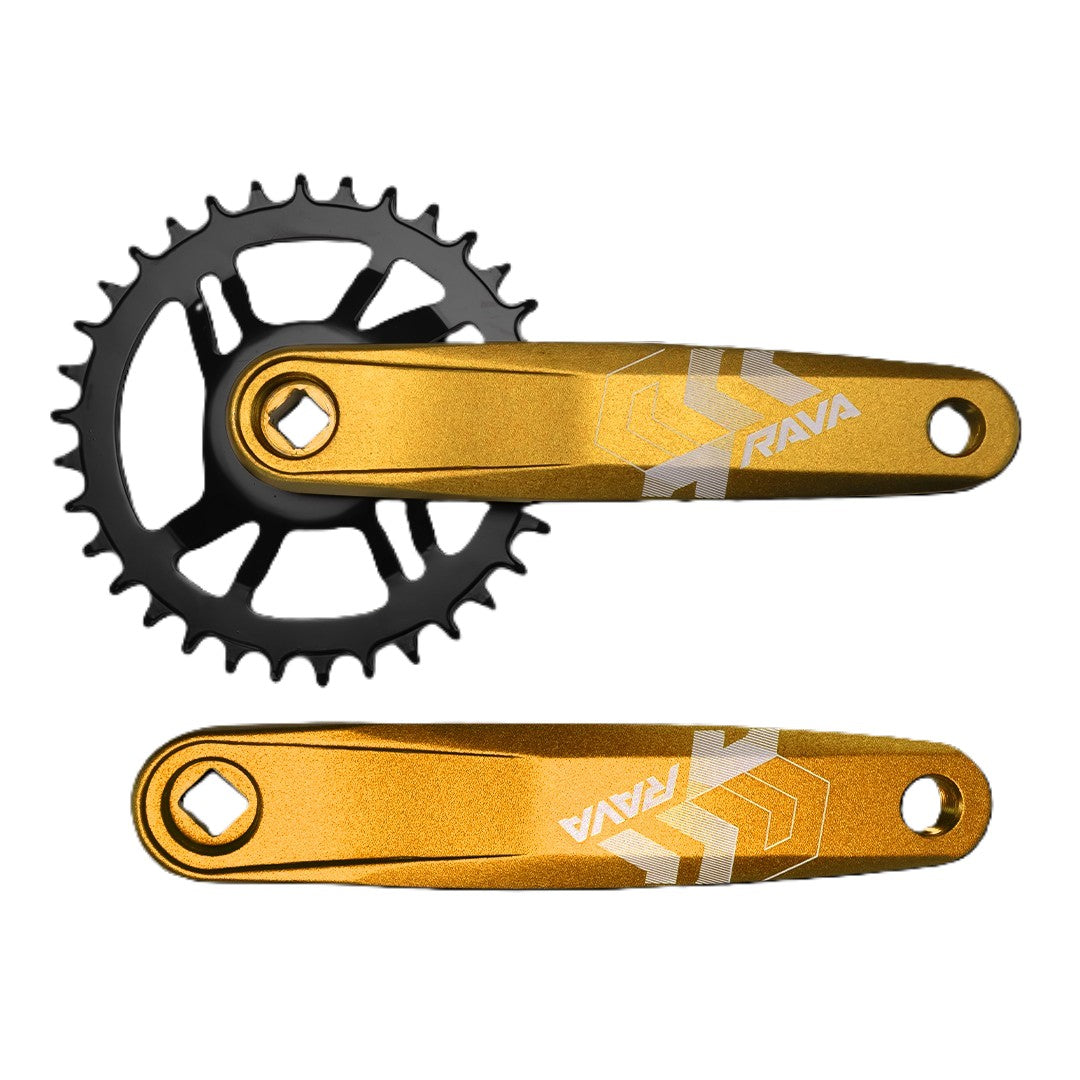 PEDIVELA MTB 170MM COROA 34D PONTA QUADRADA ALUMÍNIO ANODIZADO DOURADO
