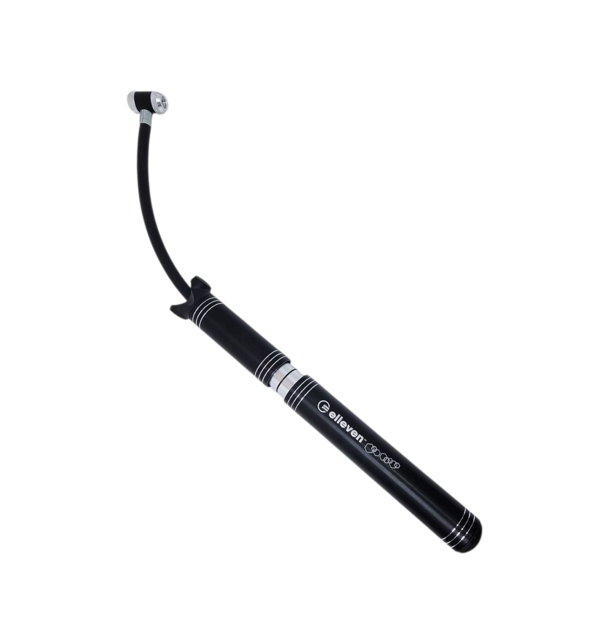BOMBA DE AR ELLEVEN MINI BARRIL ALUMINIO BICO DUPLO MANGUEIRA ARTICULADA INTERNA 100 PSI