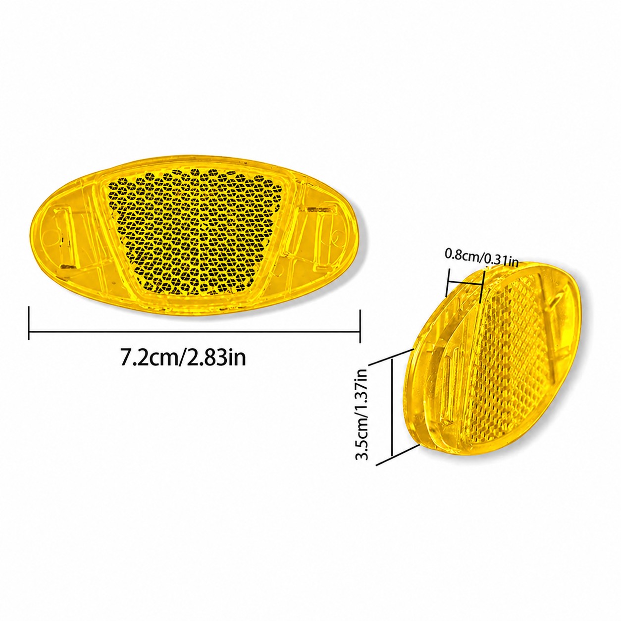 KIT 2 REFLETOR DE RODA - OVAL AMARELO