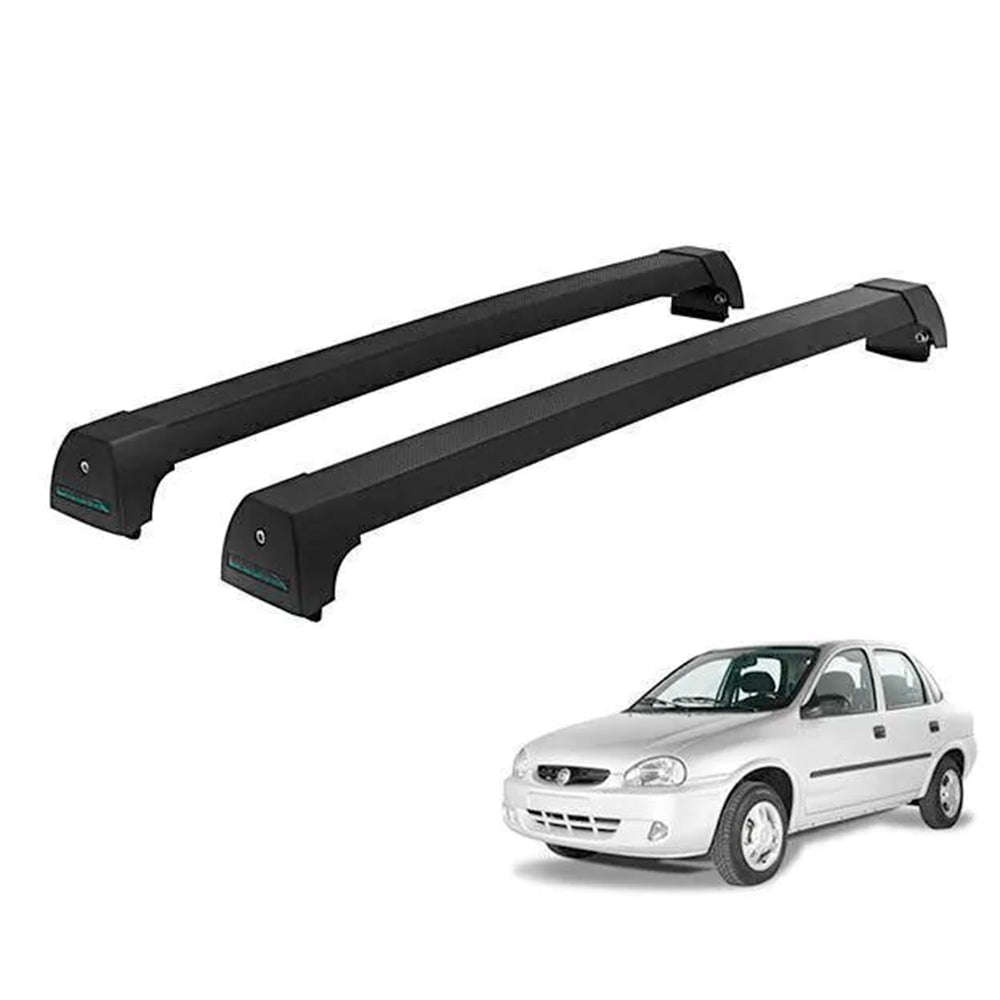 RACK LONG LIFE SPORT ALUM. PRETO P/ CHEVROLET CORSA SEDAN - 4 PORTAS (PCs-4) - PRETO