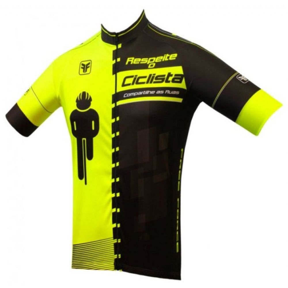 CAMISA CICLISMO FREE FORCE TRANSIT - AMARELO - 12 Anos