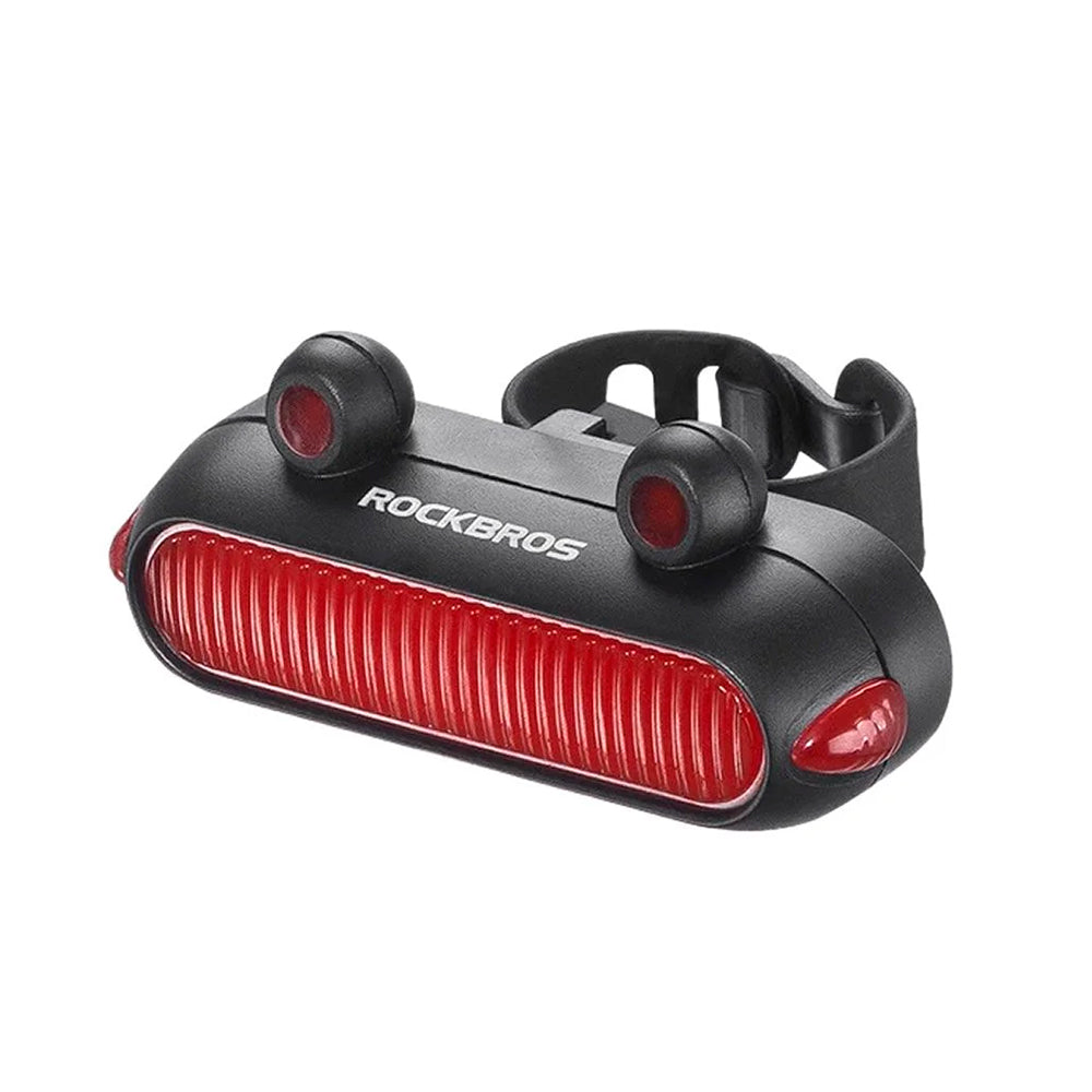 SINALIZADOR TRASEIRO ROCKBROS BIÔNICO 180° INTELIGENTE 70 LM - PRETO/VERMELHO