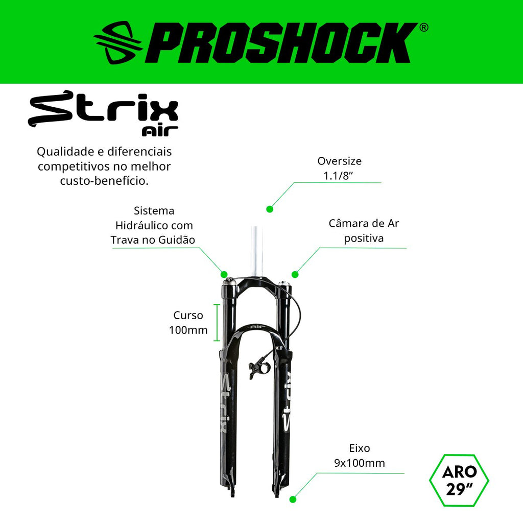 SUSPENSÃO 29 PROSHOCK STRIX AIR TRAVA NO GUIDAO