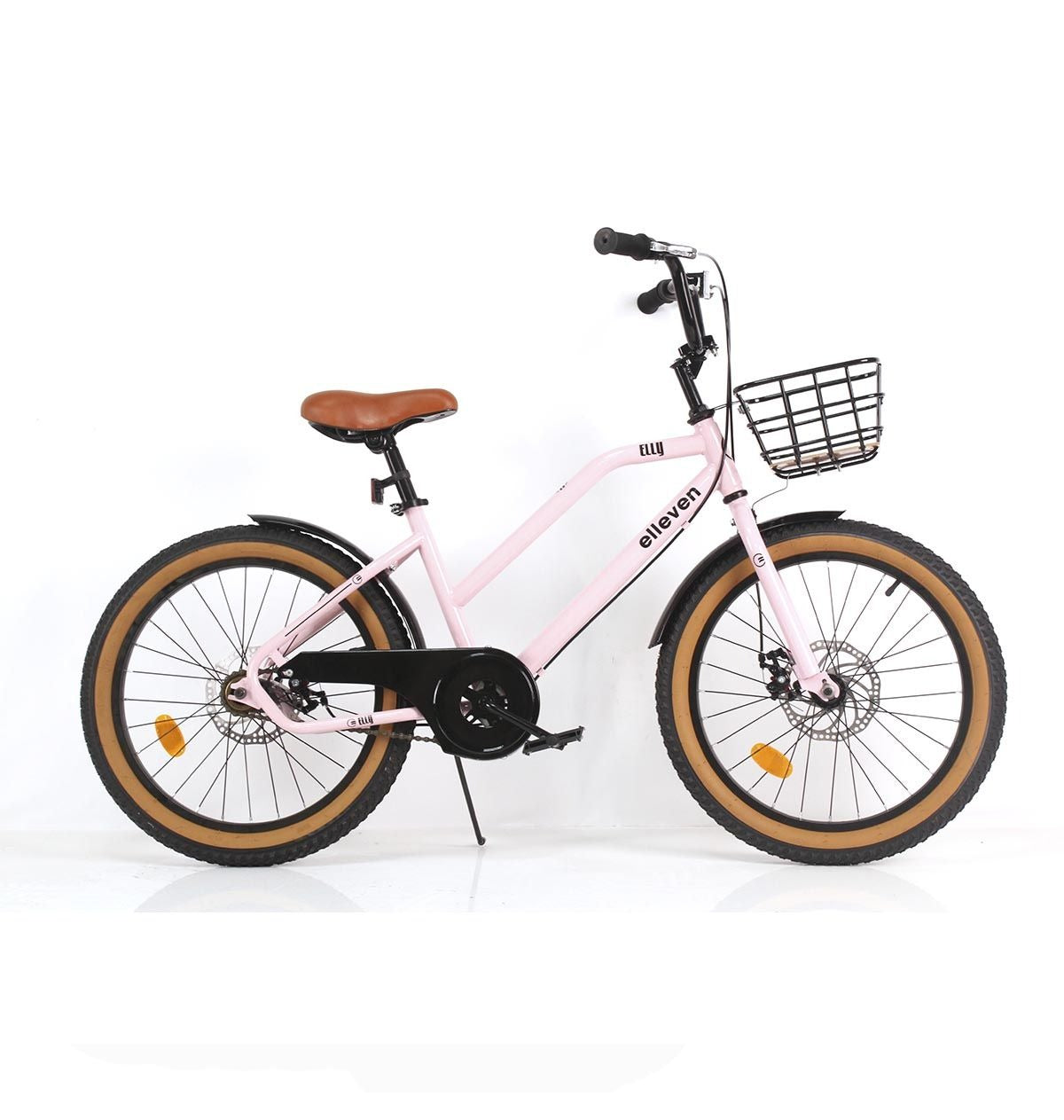 Bicicleta Urban Elly Aro 20 Com Cesta Rosa/Preta