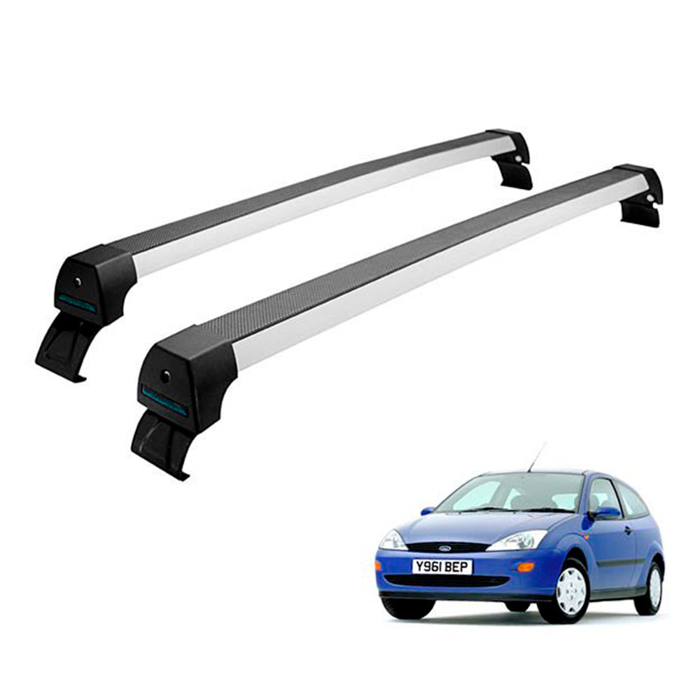 RACK DE TETO LONG LIFE SPORT ALUM. P/  FORD FOCUS HATCH ATÉ 2009 (AFcHS) - PRATA